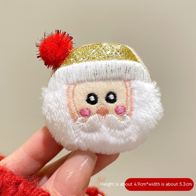 Cartoon Cute Santa Claus Brooch Christmas Festival Accessories