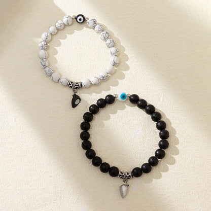 Personalized Evil Eye Design Stone Bracelet Suit Men And Women Couple Style