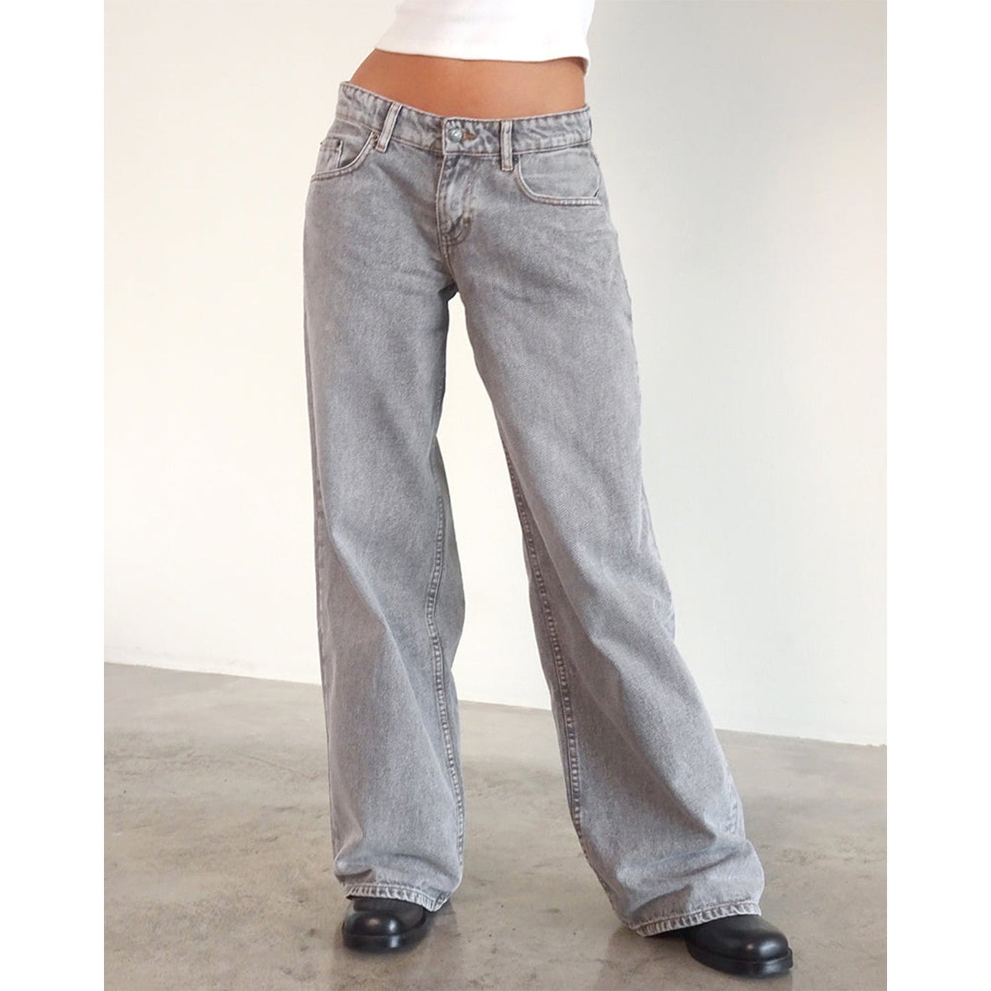 Street Wide Leg Denim Women's Pants