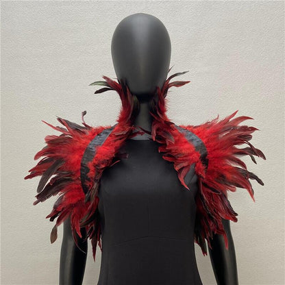 Feather Shawl Cape Performance Ball Feather Cloak