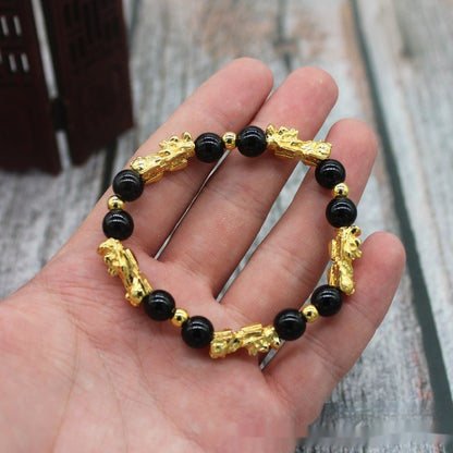 Pulsera Picchu bañada en oro de 8 mm Pulsera personalizada para mujer