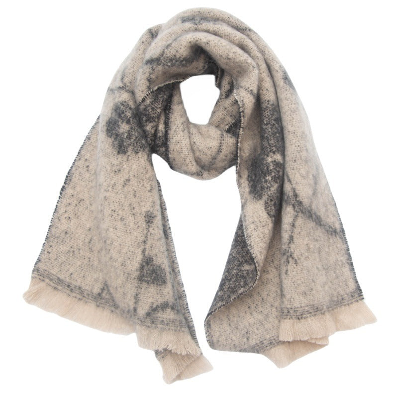 Women's Shawl Flower Jacquard Scarf