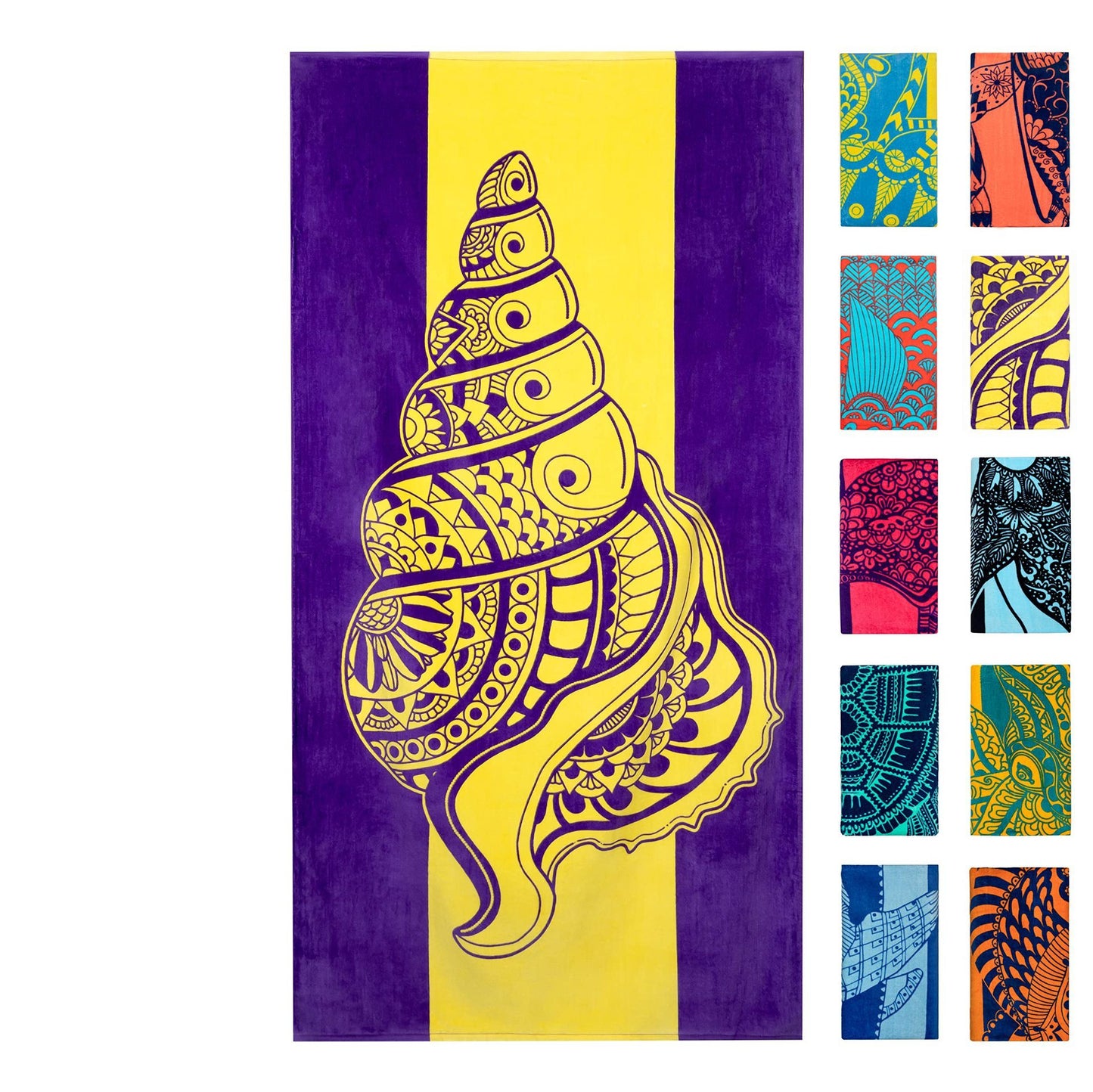 Turtle Pattern Cross-border Hot Sale Marine Life Dolphin Conch Blue Tropical Fish Beach Towel