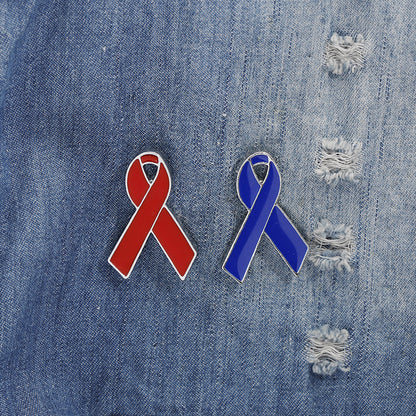 Red And Blue Ribbon Badge Brooch