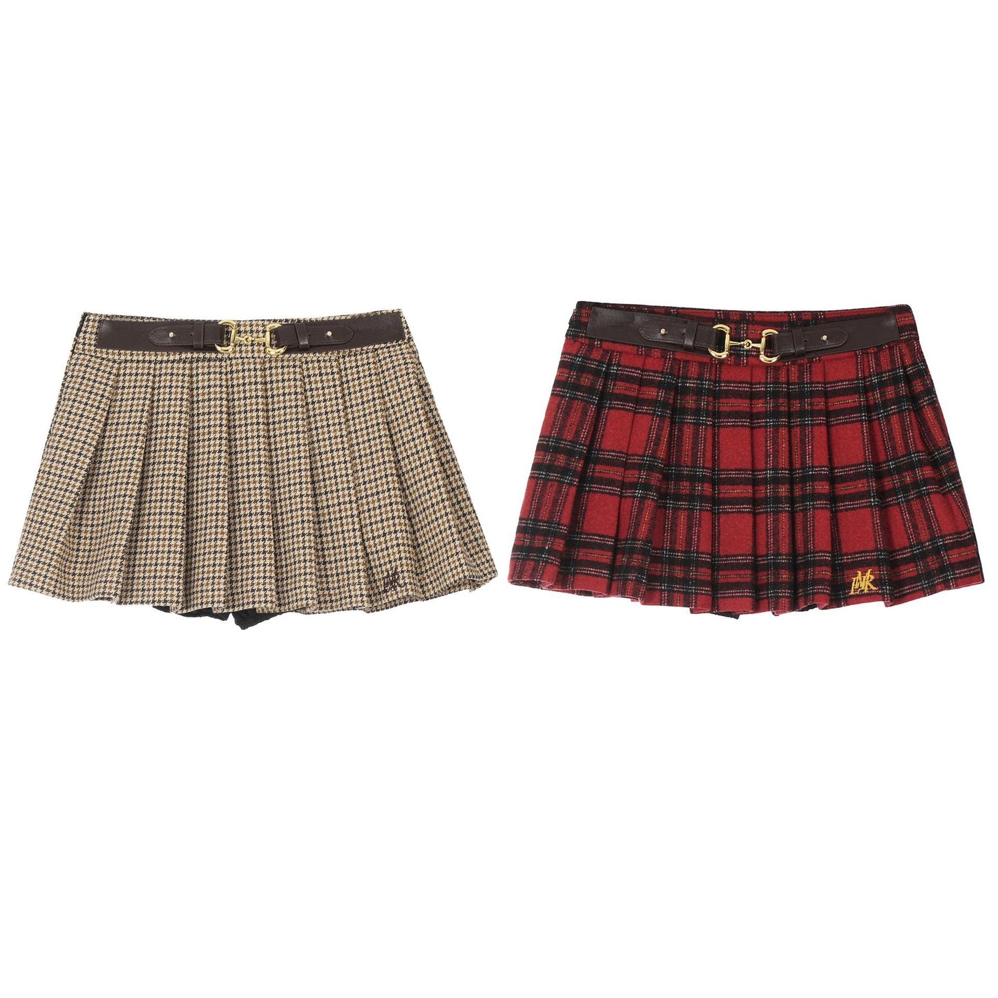 Women's Retro Houndstooth Pleated Skirt