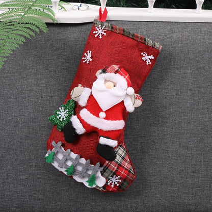 Adornos navideños Calcetines de Papá Noel Colgante de árbol de Navidad Calcetines navideños Bolsa de regalo Bolsa de Navidad