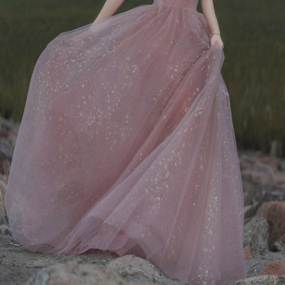 Vestido de noche para banquetes de mujer con sensación avanzada