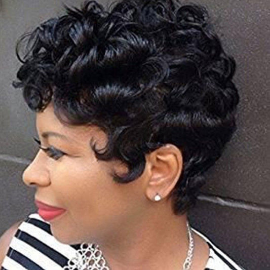 European And American Short Curly Hair Wig Chemical Fiber Headgear