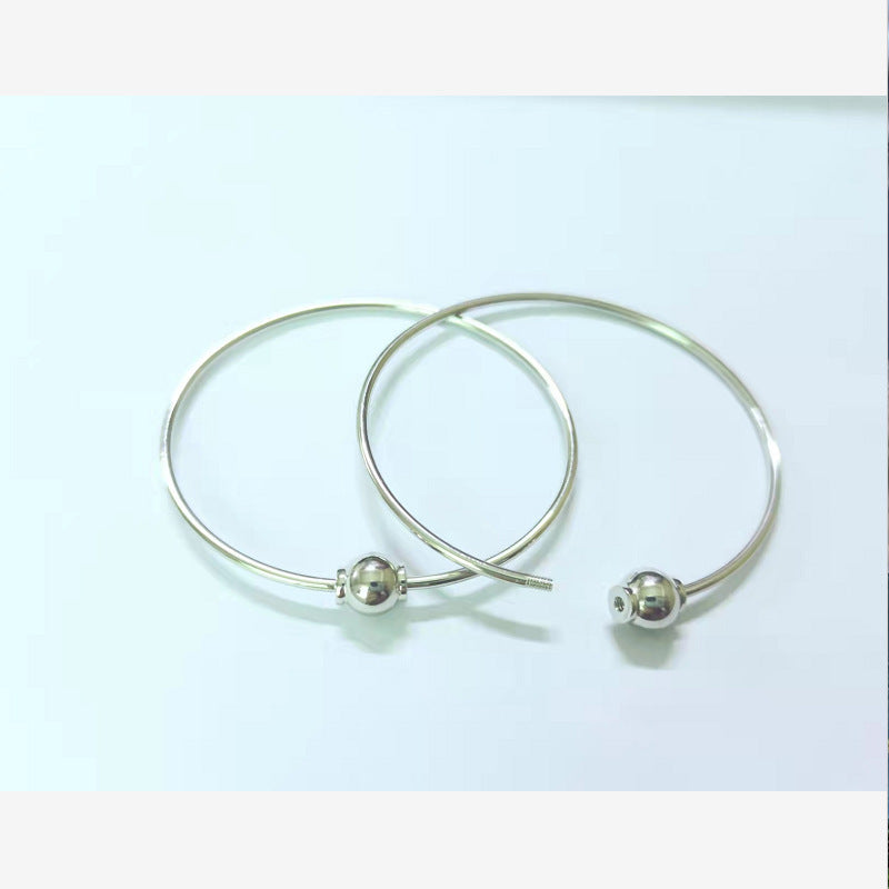 Pulsera de plata de ley S925 con tornillos móviles