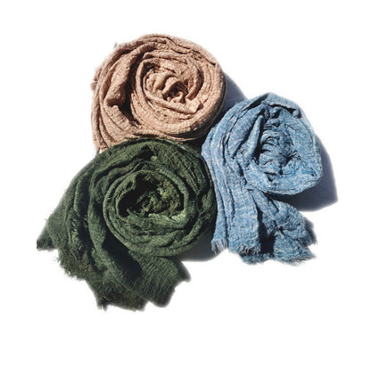 Zen Pure Color Cotton Scarf For Women Autumn And Winter