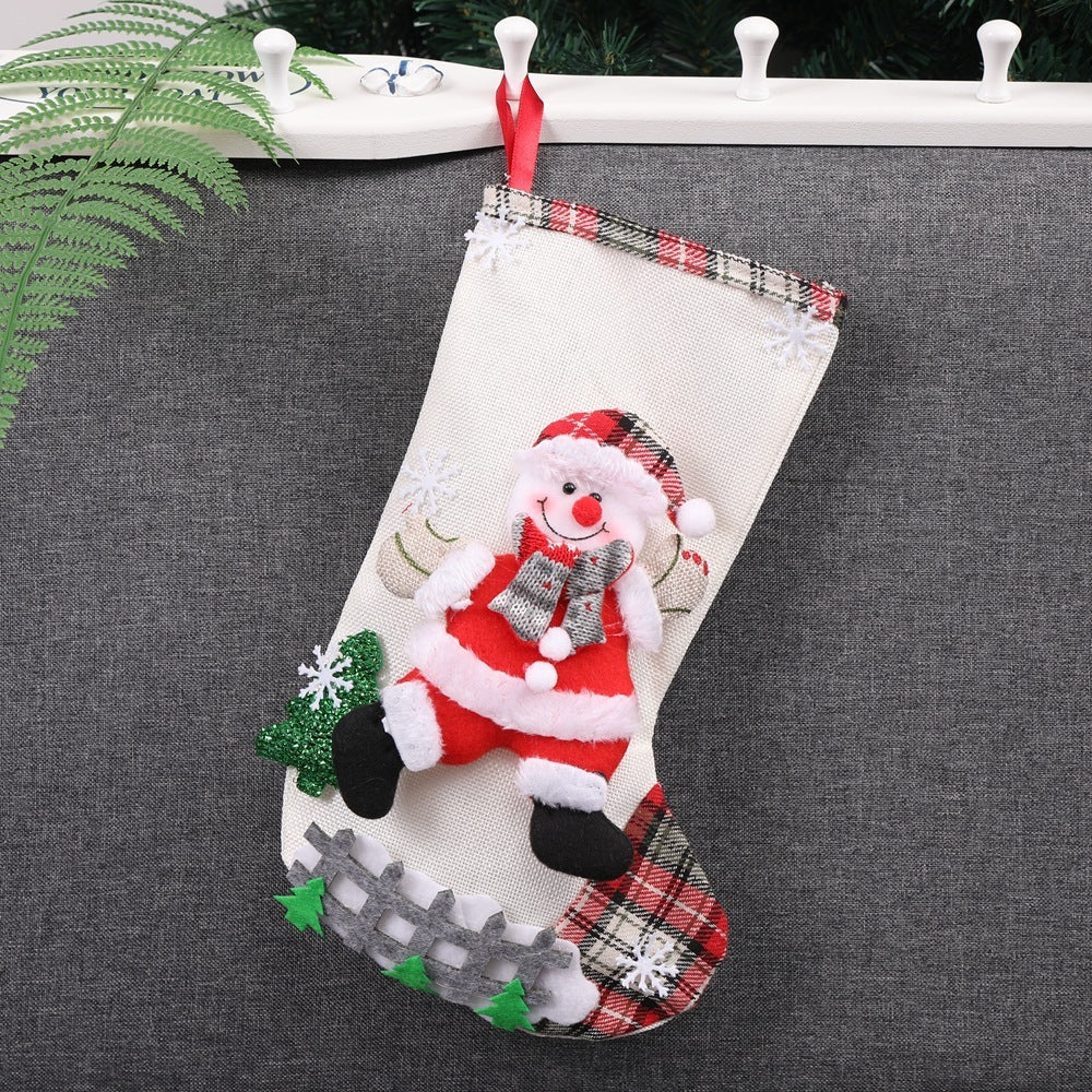 Adornos navideños Calcetines de Papá Noel Colgante de árbol de Navidad Calcetines navideños Bolsa de regalo Bolsa de Navidad