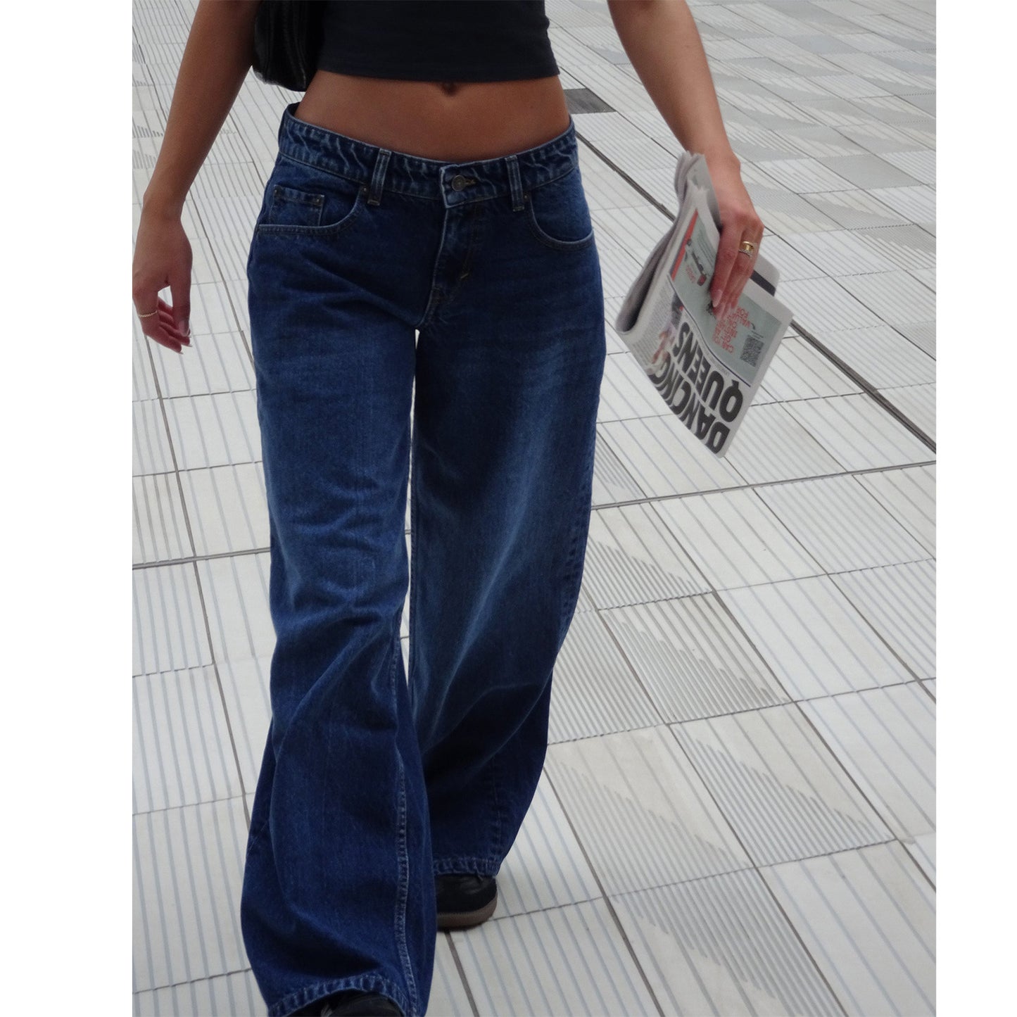 Street Wide Leg Denim Women's Pants