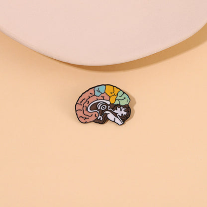 Color Brain Modeling Cartoon Ornament Alloy Dripping Badge