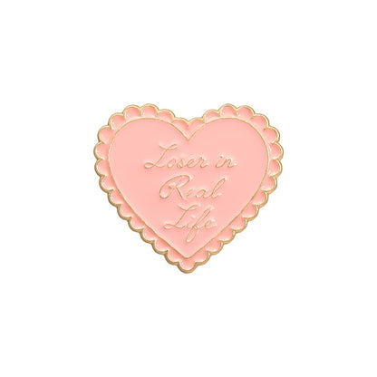 English Letters Love Brooch Cartoon