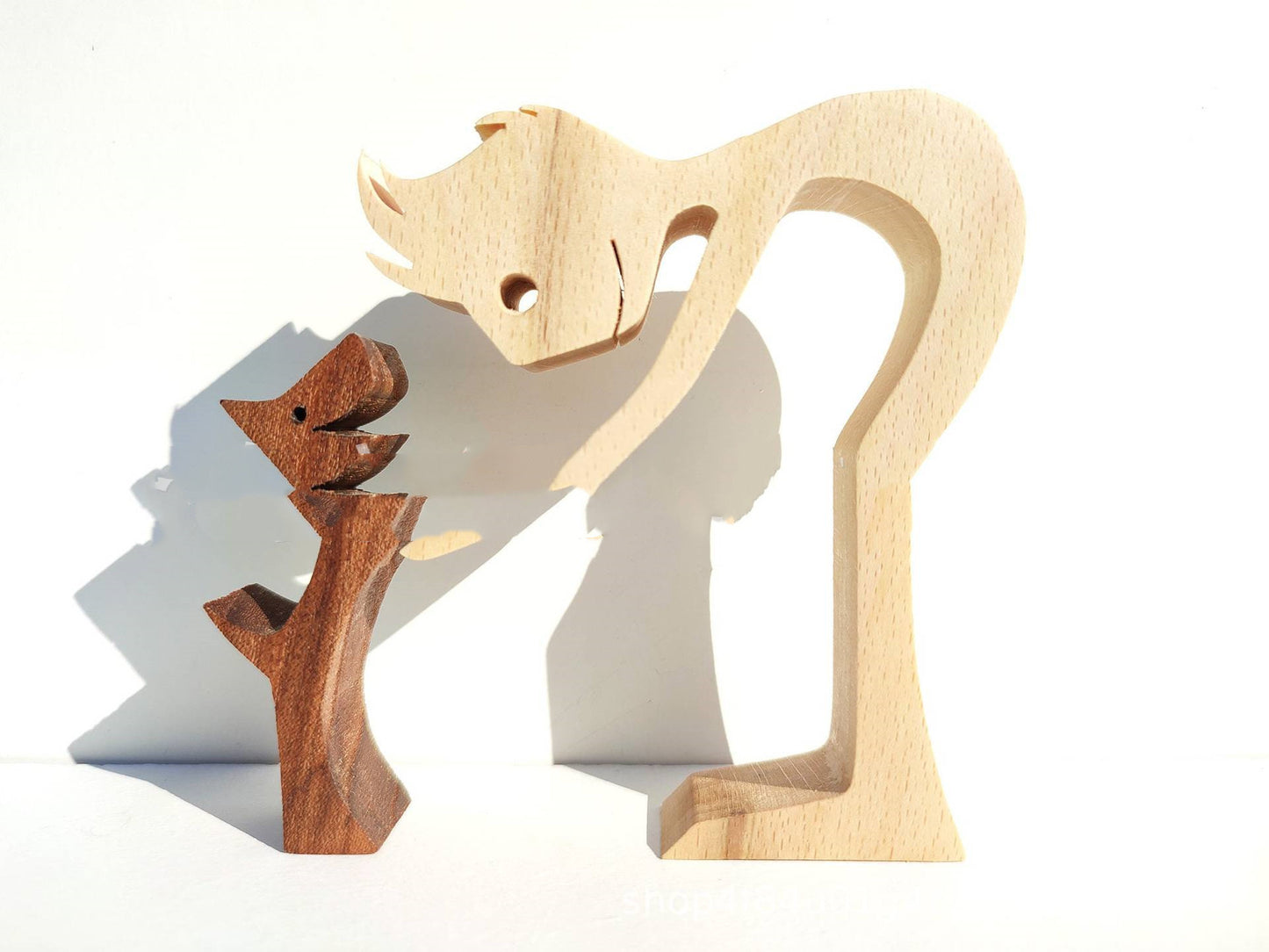 Figura de bricolaje, adorno de perro de madera, escultura, decoración del hogar, escultura de madera de un hombre y un perro, regalos de Navidad, modelo de decoración