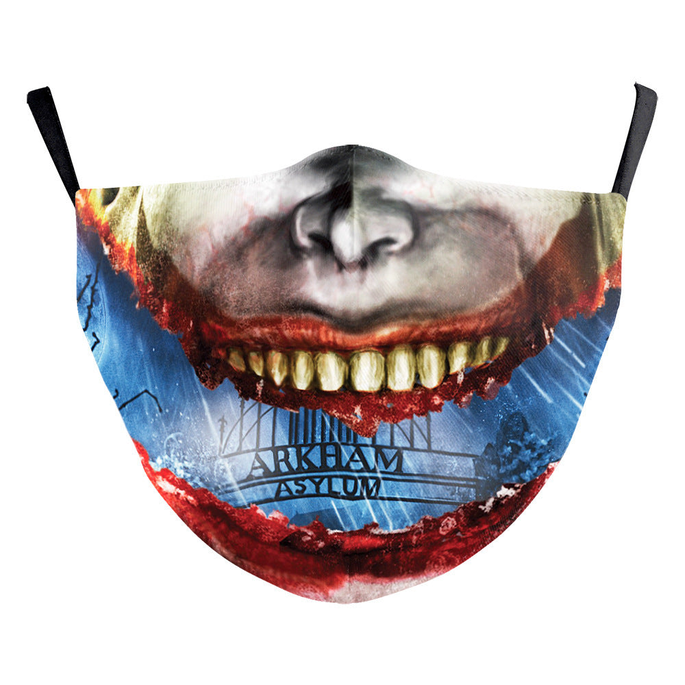 Digital Printing Ghost Face Wansheng Clown Funny Double-layer Dust Mask