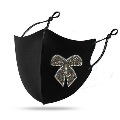 Diamond Mask Shiny Diamond Bow Creative Cloth Mask