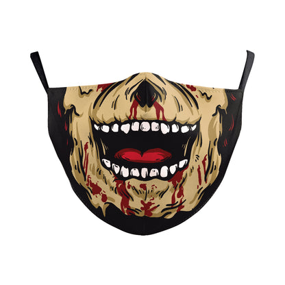 Digital Printing Wansheng Face Mask Skull Double-layer Dust Mask