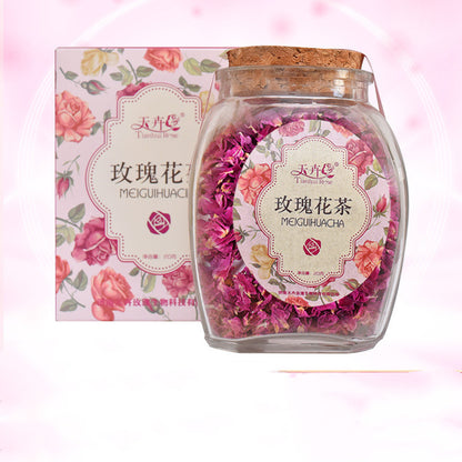 Pingyin Edible Double-petal Red Rose Dried Petal Bulk Hot Spring