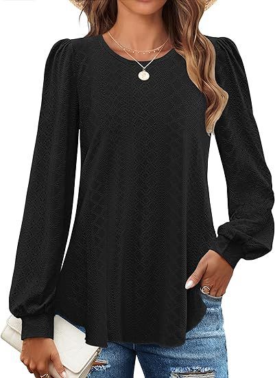 Women's Loose Casual Lantern Sleeve Long Sleeve T-shirt