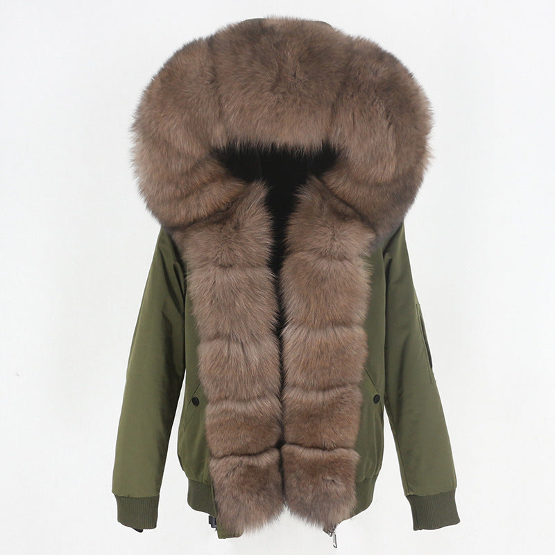 New Parka Thick Raccoon Fur Liner Detachable Jacket