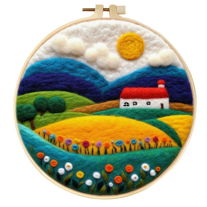 Wool Felt Painting With Embroidery Frame Needle Felt Supplies Suitable For Beginners