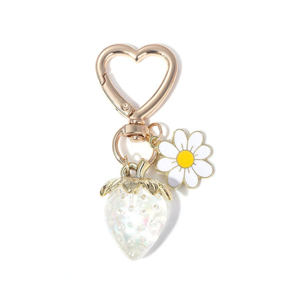 Strawberry Heart-shaped Keychain Accessory Pendant