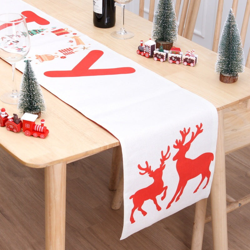 Mantel navideño con estampado doble de muñeco de nieve