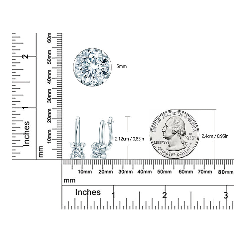 Pendientes de moissanita en plata de ley S925